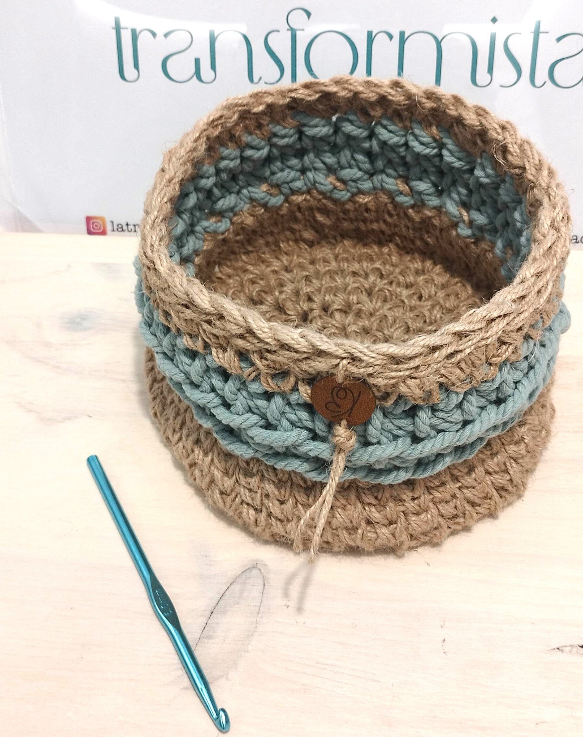 Cesta yute y azul - 2