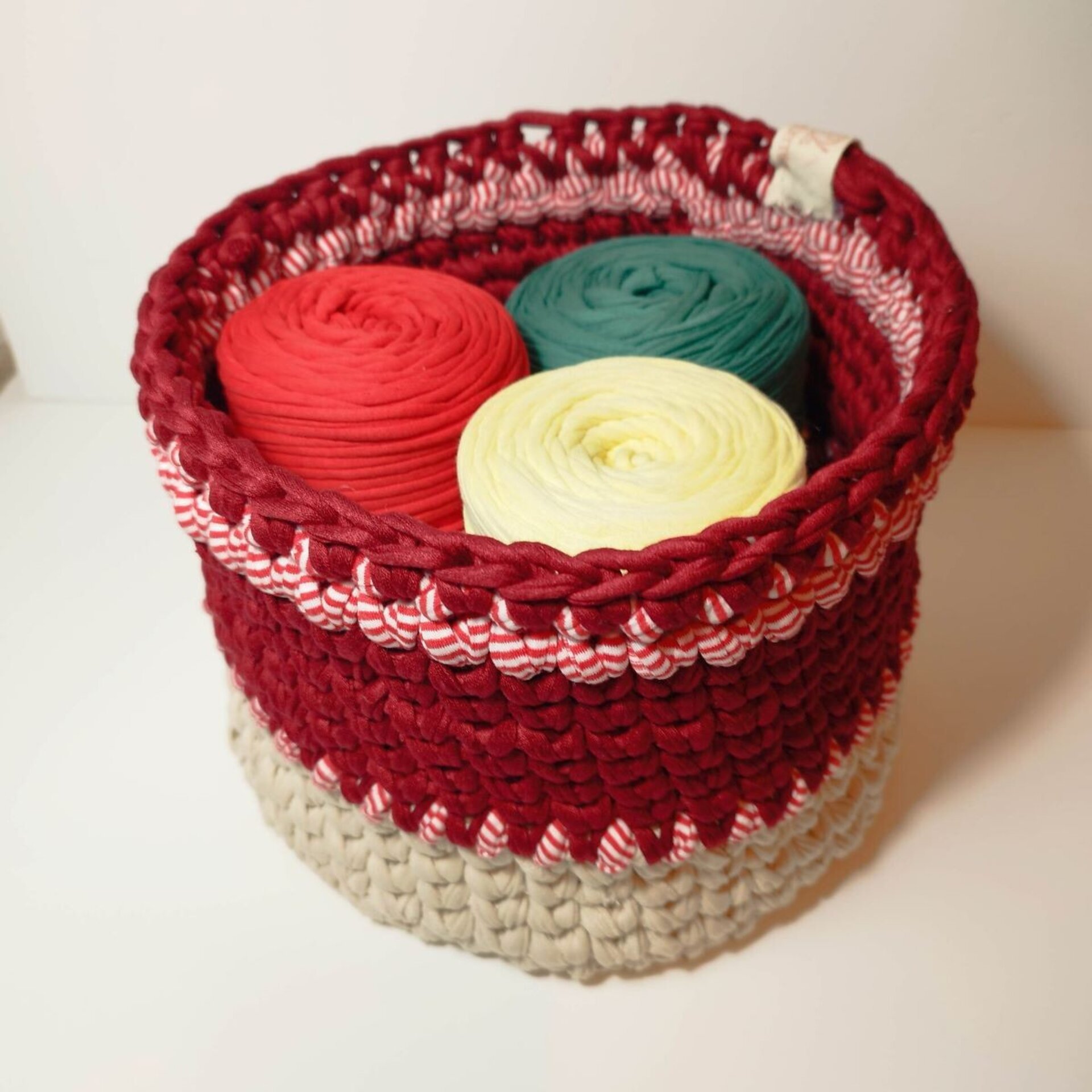 Cesta trapillo en rojo grande - 2