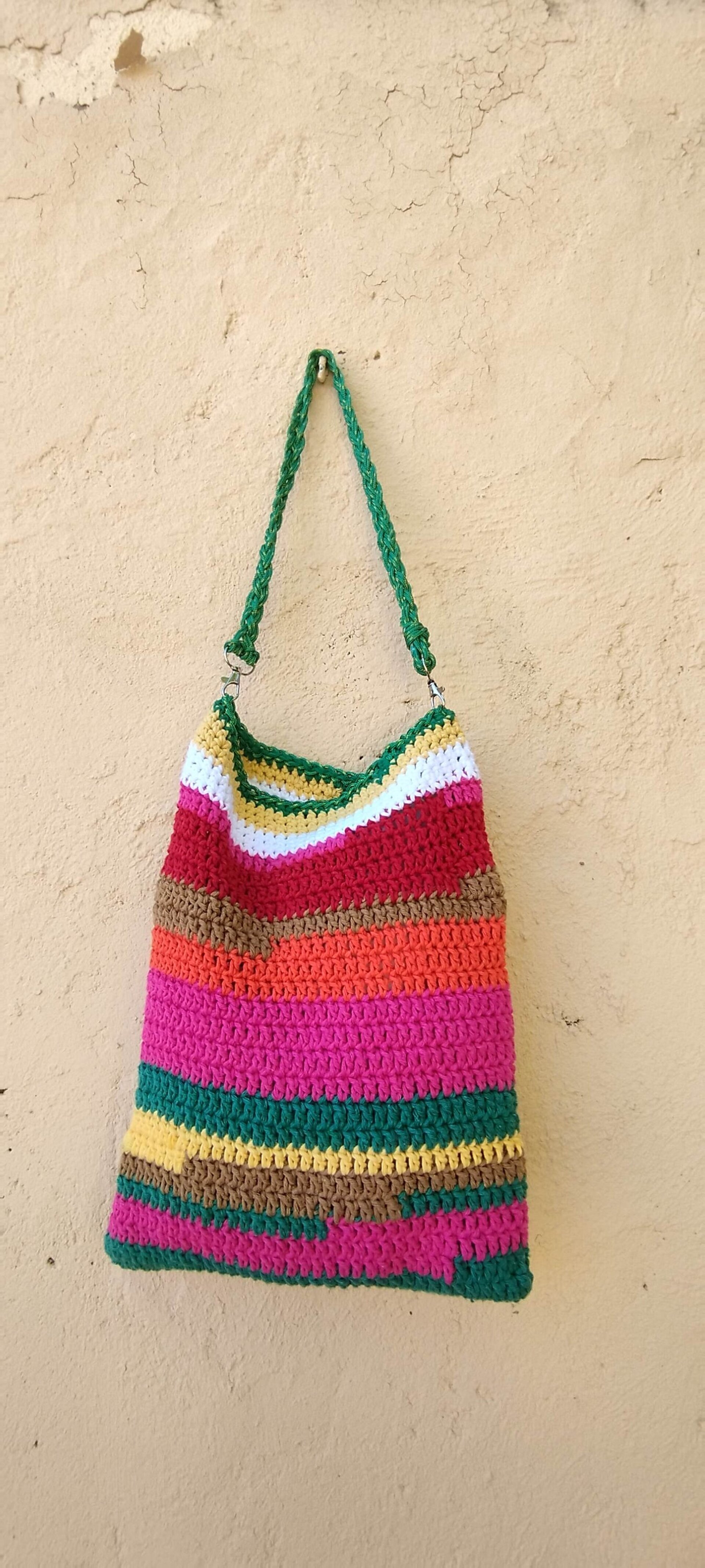 Bolso a rayas multicolor. - 6