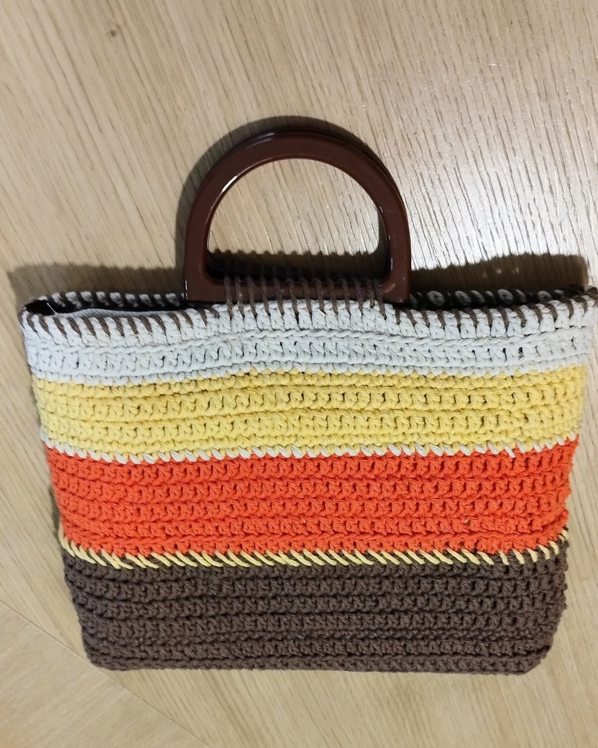 Bolso LIBRO a rayas naranja/amarillo  - 6