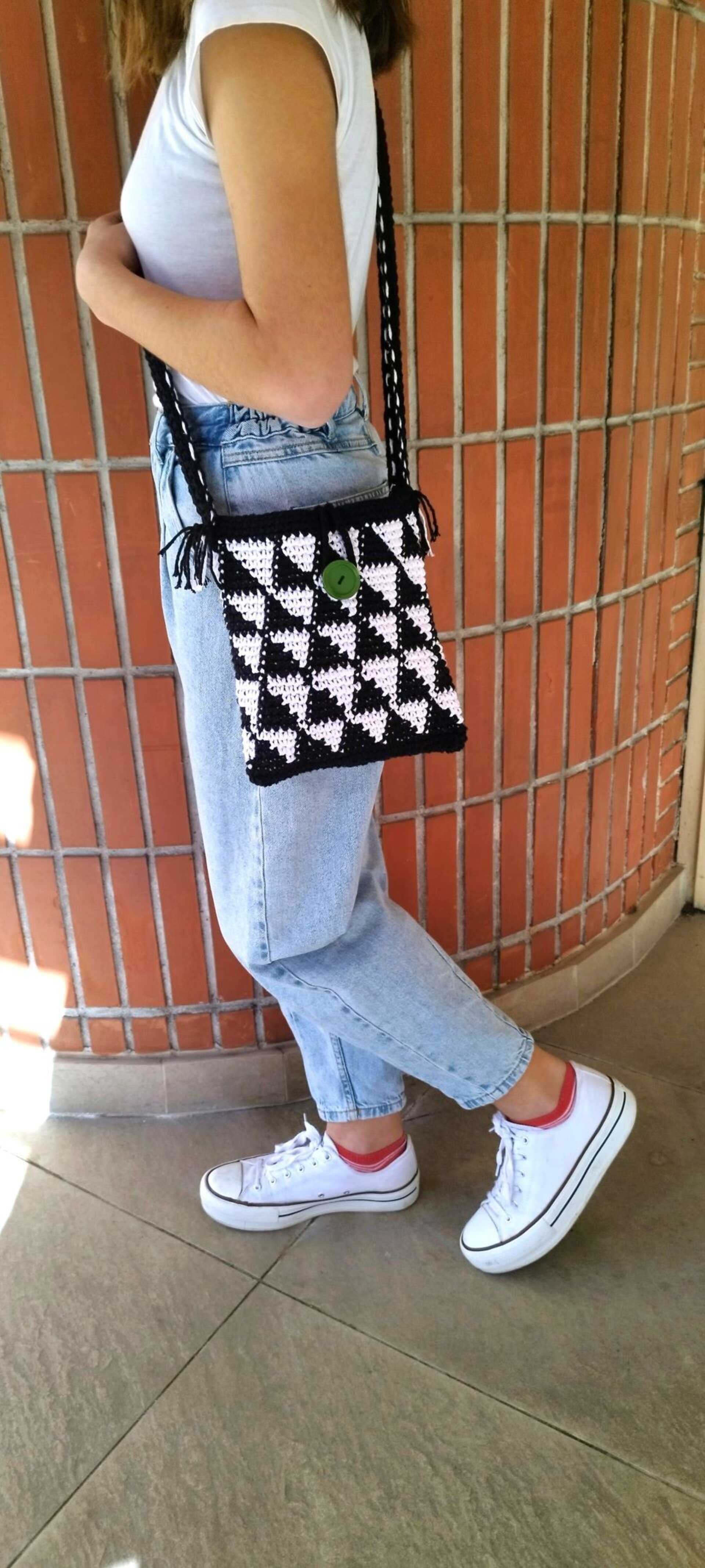 Bolso bandolera blanco y negro - 3