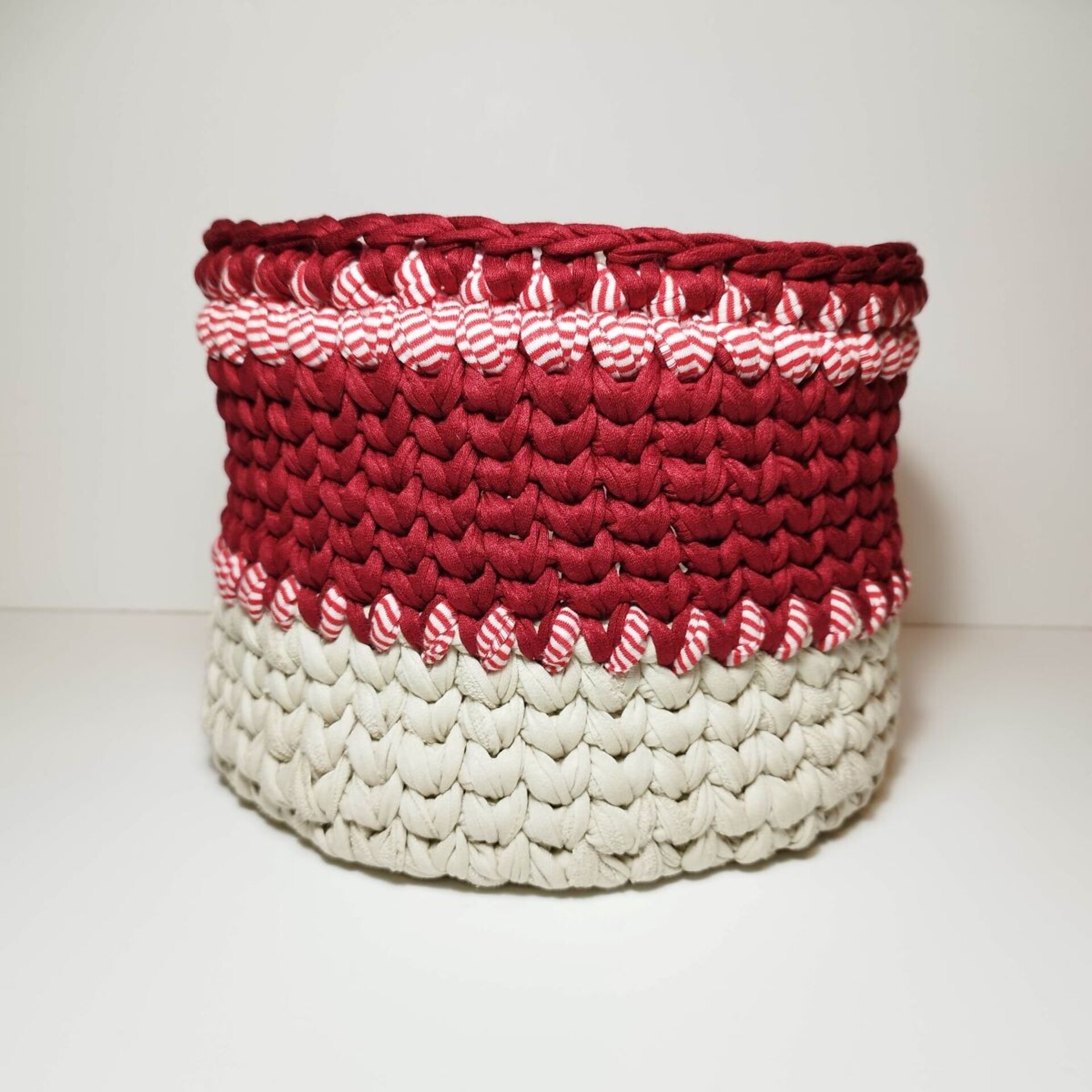 Cesta trapillo en rojo grande - 3